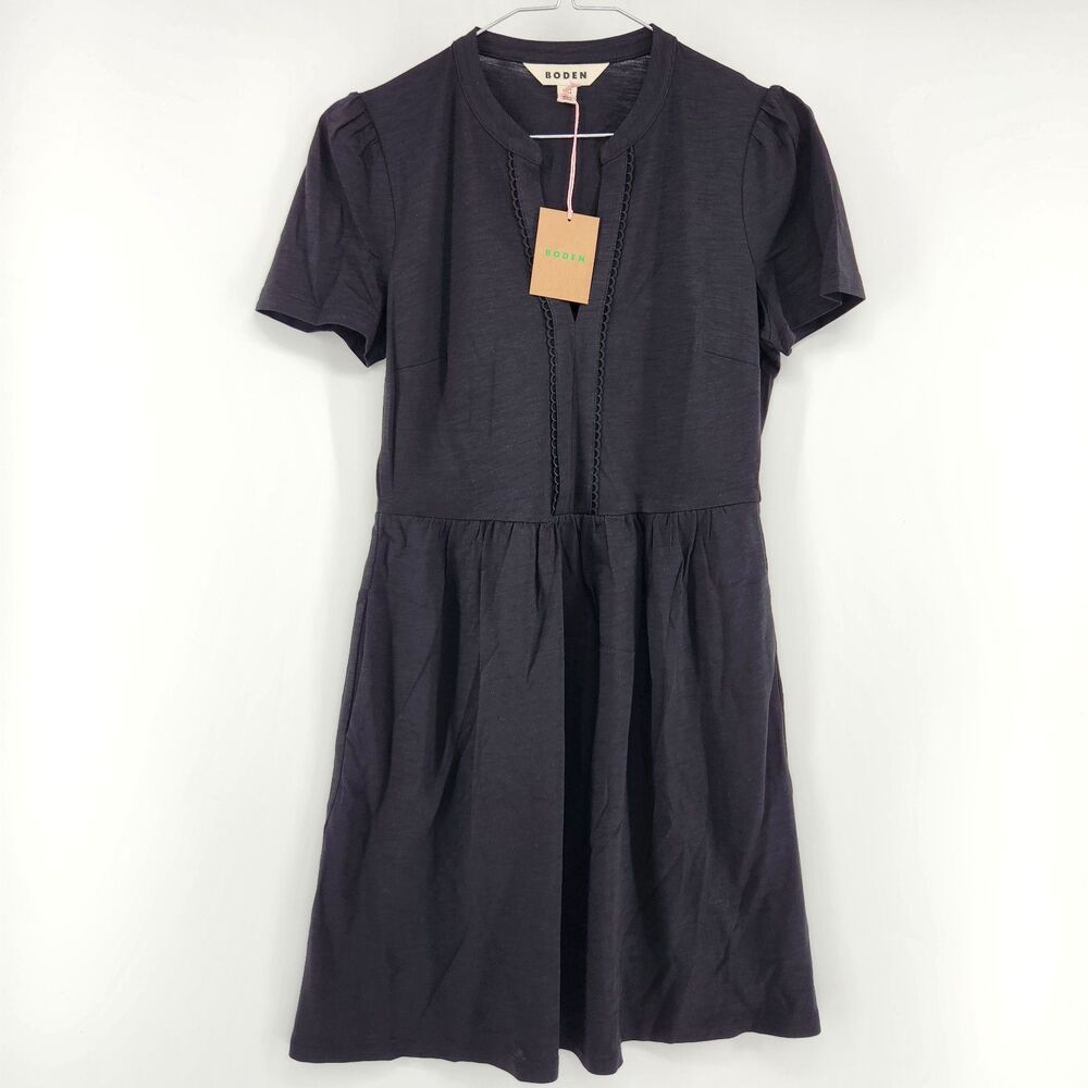 Boden Black US 4P Petite Naomi Short Jersey Dress NWT